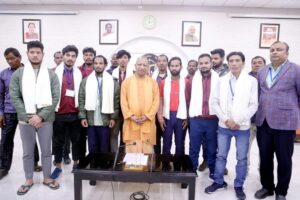 Yogi Adityanath with Silkyara Tunnel workers