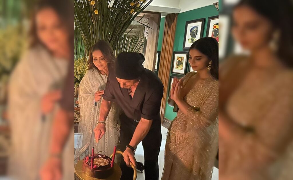 शाहरुख खान ने घर पर यूं मनाया बर्थडे, पत्नी गौरी और बेटी के साथ काटा केक