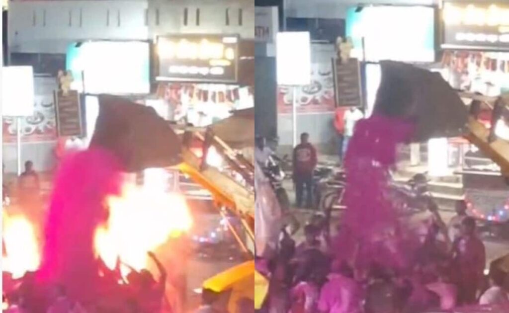 Video: कोल्हापुर में विधायक जी के विजय जुलूस में उड़ रहा था Jcb से गुलाल, भीषण आग में कई झुलसे