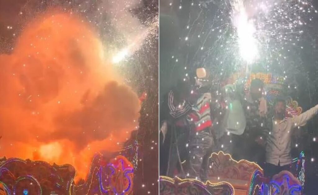 बारात में स्पार्कल गन जला रहे थे दोस्त, अचानक दूल्हे की बग्गी पर हुआ भयंकर धमाका, फिर जो हुआ, डरा देगा Video