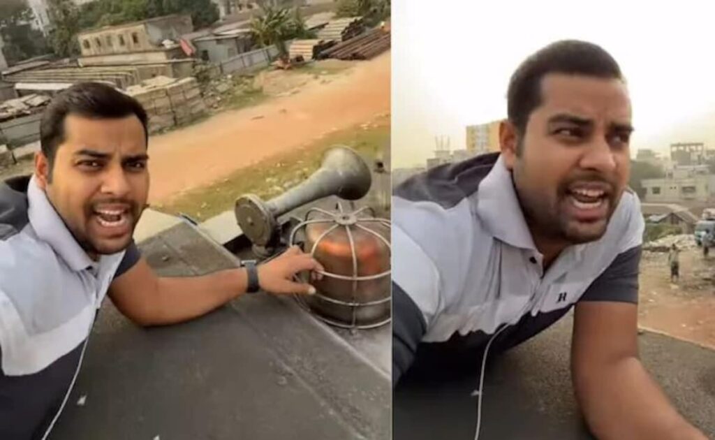 चलती ट्रेन की छत पर लेटकर रील बना रहा था व्लॉगर, Video देख भड़के यूजर्स, बोले कंटेंट के लिए पार कर दीं सारी हदें