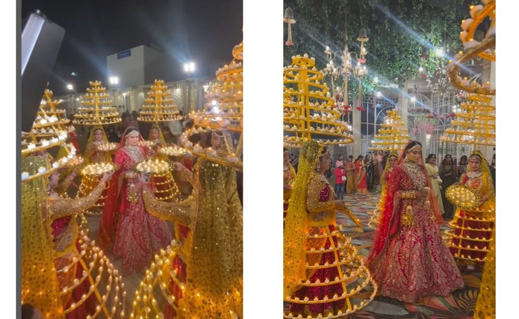 शादी में दुल्हन का हुआ ऐसा जोरदार स्वागत, देख लोग बोल ये शादी है या महाआरती