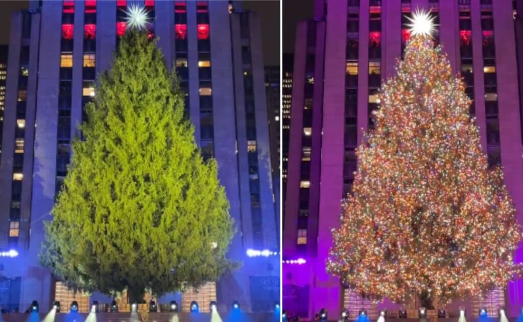 50 हजार रंग बिरंगी रोशनियों से जगमगाया रॉकफेलर सेंटर का आइकॉनिक Christmas Tree, सितारों से सजी शाम के साथ हुआ फेस्टिव सीजन का आगाज