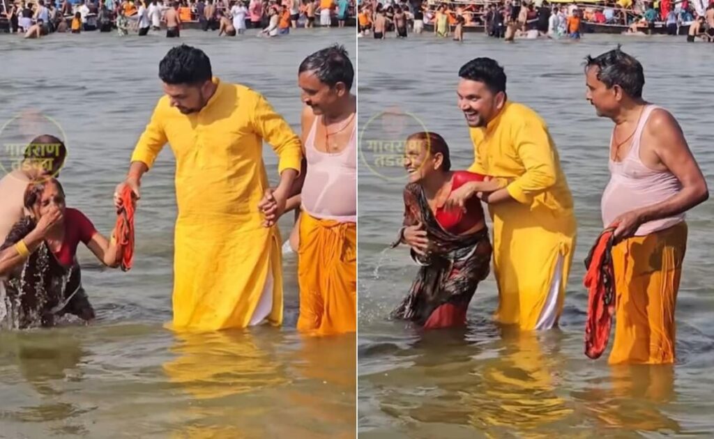 महाकुंभ 2025: बेटे ने थामा मां बाप का हाथ, घाट पर एकसाथ लगाई डुबकी, अद्भुत नजारा देख लोग बोले कलयुग के श्रवण कुमार