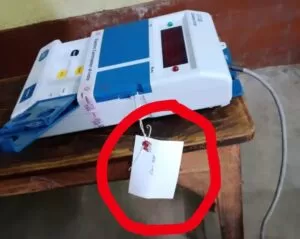 EVM with BJP Tag
